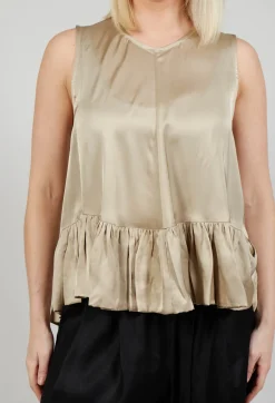 Satin Vest Top in Gold