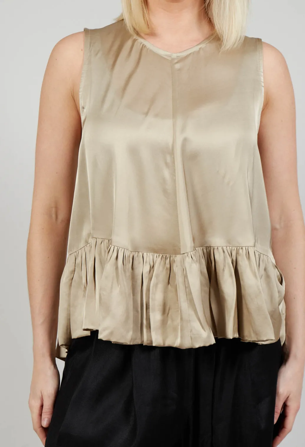Satin Vest Top in Gold