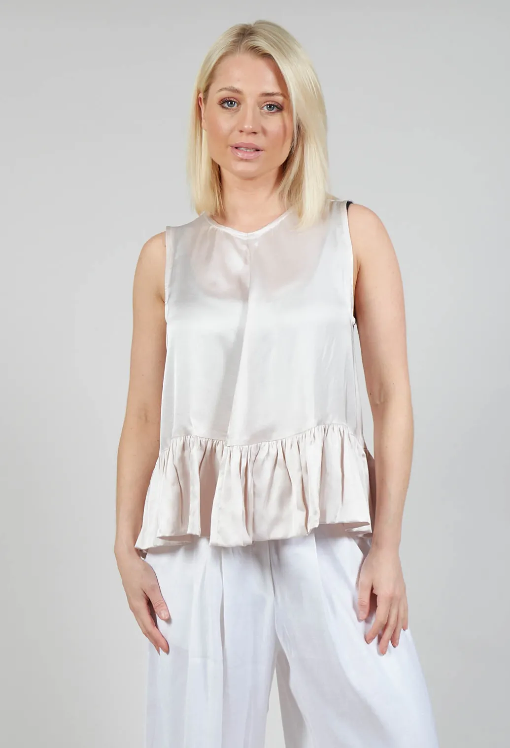 Satin Vest Top in Pink