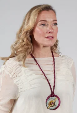 Saturne Necklace in Purple/Celadon
