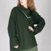 Scarf Collar Coat in Military