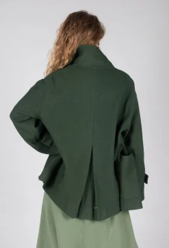 Scarf Collar Coat in Military