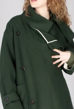 Scarf Collar Coat in Military