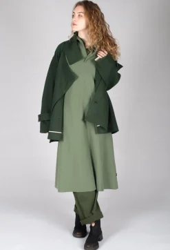 Scarf Collar Coat in Military