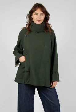 Scarf Collar Coat in Military