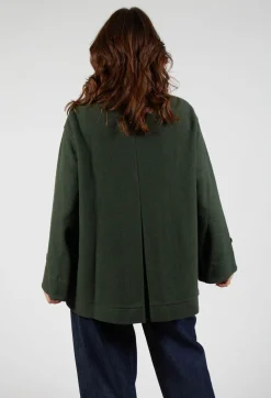 Scarf Collar Coat in Military