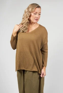 Scollo V Jumper in Khaki