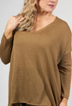 Scollo V Jumper in Khaki