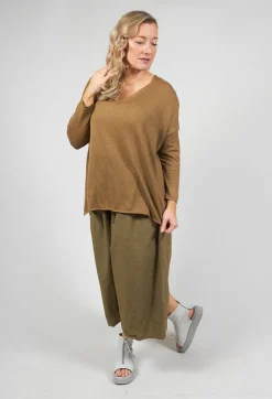 Scollo V Jumper in Khaki