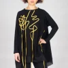 Scrible Print Tunic in Yellow and Black