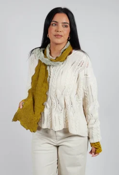 Sea Wool Scarf in Mustard Greige