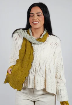 Sea Wool Scarf in Mustard Greige