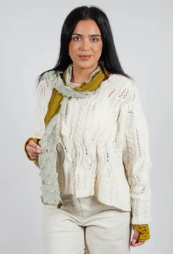 Sea Wool Scarf in Mustard Greige