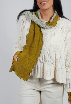 Sea Wool Scarf in Mustard Greige