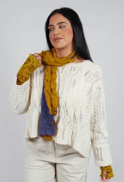 Sea Wool Scarf in Periwinkle Mustard