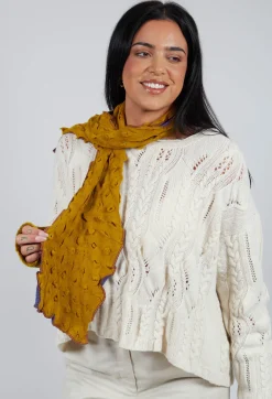 Sea Wool Scarf in Periwinkle Mustard