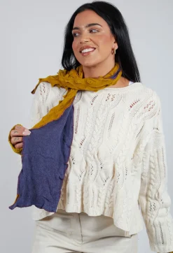 Sea Wool Scarf in Periwinkle Mustard