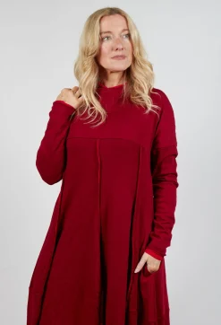 Seam Detail Dress in Sunset Cardinal