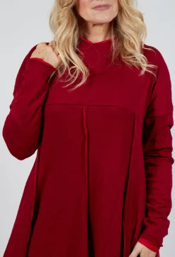 Seam Detail Dress in Sunset Cardinal