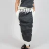 Seam Maxi Skirt in Black Paint