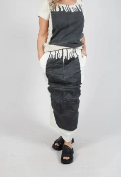 Seam Maxi Skirt in Black Paint