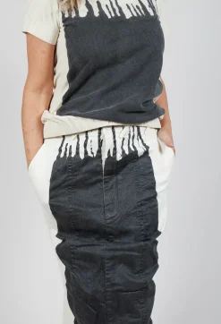 Seam Maxi Skirt in Black Paint
