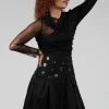 Semi Sheer Jersey Top in Black