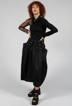 Semi Sheer Jersey Top in Black