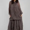 Semi Sheer Shirt Dress in Iron