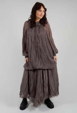 Semi Sheer Shirt Dress in Iron