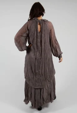 Semi Sheer Shirt Dress in Iron