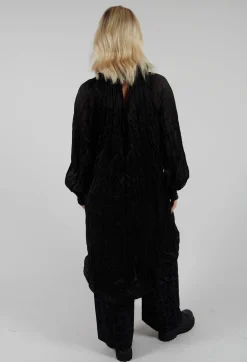 Semi Sheer Shirt Dress in Black