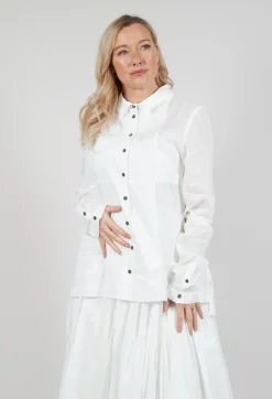 Semi Sheer Shirt in Starwhite