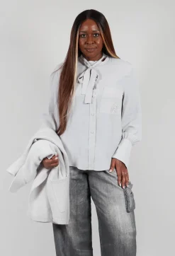 Semi-Sheer Blouse in Light Grey