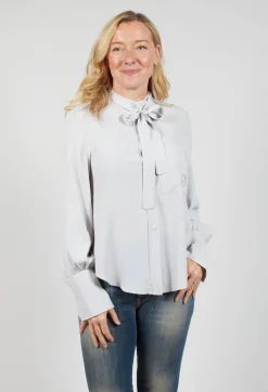 Semi-Sheer Blouse in Light Grey