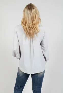 Semi-Sheer Blouse in Light Grey