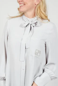 Semi-Sheer Blouse in Light Grey