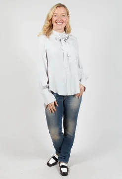 Semi-Sheer Blouse in Light Grey