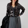 Sequin Cardigan in Dark Grey