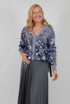 Sequin Cardigan in Lilac Breeze