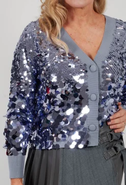 Sequin Cardigan in Lilac Breeze