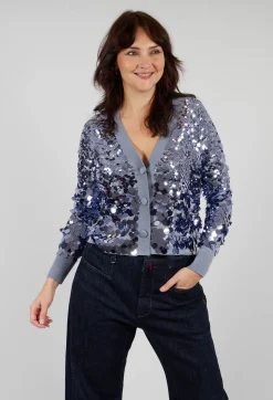 Sequin Cardigan in Lilac Breeze