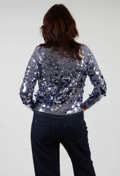 Sequin Cardigan in Lilac Breeze