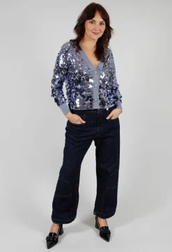 Sequin Cardigan in Lilac Breeze