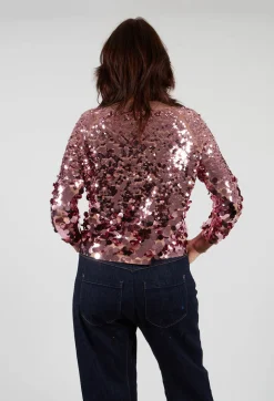 Sequin Cardigan in Woodrose