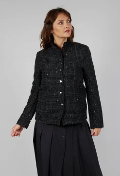 Sequin Jacket in Charcoal