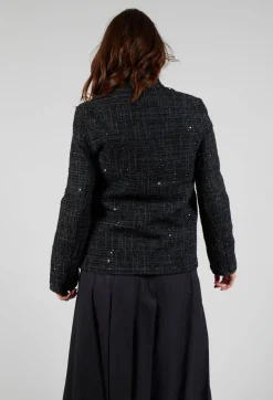 Sequin Jacket in Charcoal