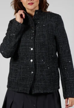 Sequin Jacket in Charcoal