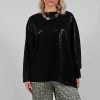 Sequin Top Shirt Utek in Black
