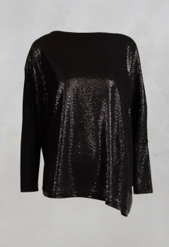 Sequin Top Shirt Utek in Black